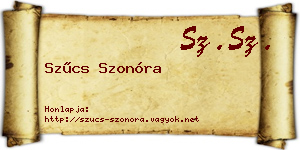 Szűcs Szonóra névjegykártya